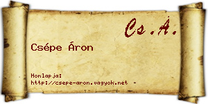 Csépe Áron névjegykártya